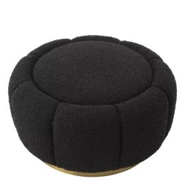 Eichholtz Boucle Ottoman/Pouf Footrest, Foot Stall, Round Floor Pillow for Living Room, Bedroom