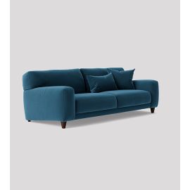 Edes Three-seater Sofa, Loveseat sofa, couch, settee Cozy Minimalist Modern Style for Living Room- Sapphire Blue