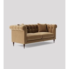 Milward Sofa Tufted Couch with Rolled Arms, couch, settee Cozy Modern Style for Living Room- Toffee Brown