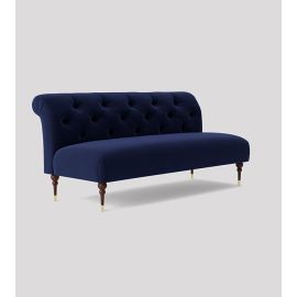 Tybalt Sofa, Loveseat, Sofa, Tufted armless Couch, settee Cozy Minimalist Modern Style for Living and Family Room- Midnight