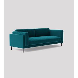 Munich Three Seater Sofa, Loveseat, Couch with Armrest, settee Cozy Minimalist Modern Style for Living and Family Room- Teal