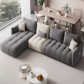 Valla Sofa, L-shape Sectional Sofa, Channel Tufted sofa, settee Cozy Minimalist Modern Style for Living and Family Room furniture