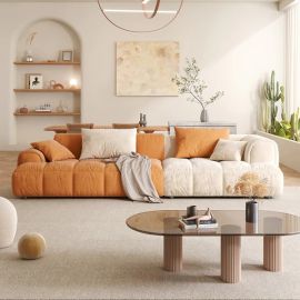 Creek Sofa, Channel Tufted sofa, settee Cozy Minimalist Modern Style for Living and Family Room furniture