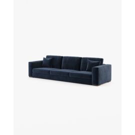 Grey Deep Blue Sofa, Upholstered Loveseat sofa, Couch with Armrest, settee Cozy Minimalist Modern Style for Living and Family Room furniture