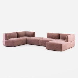 A-Star disruption sofa -Modern Velvet Fabric Sectional Sofa, Couch, Settee- Cotton Velvet