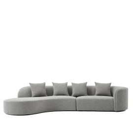 Adora Sofa, Loveseat Sofa, Upholstered couch gentle curves cloud-like cushions, settee Cozy Minimalist Modern Style for Living and Family Room furniture-Grey