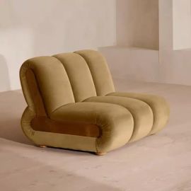 Noelle Armless chair, Chair, couch, bench, settee, Living Room Bedroom Upholstered Sofa Chair- Brown