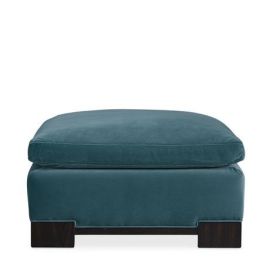 Wide Velvet Square Ottoman, Durable Comfortable Footstall, Modern Pouffe Chair, Ottoman Stool.