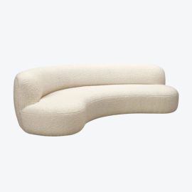 Pierre Augustin Rose Sofa, Curve Sofa, Couch with Armrest, settee Cozy Minimalist Modern Style for Living and Family Room-Off White