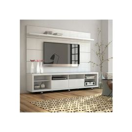 Cabrini TV Stand and Floating Wall TV Panel in White Color