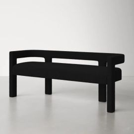 Mac Bench, Modern Ottoman Bench, Entry way Bench, Large Ottoman Bench for Living Room & Bedroom- Black