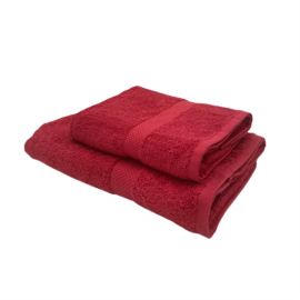 BYFT Gardenia Hand Towel 50 x 100 Cm Bath Towel 70 x 140 Cm 550 Gsm Red Diamond Dobby 100% Cotton Set