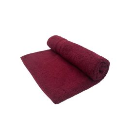 BYFT Daffodil Bath Towel 70 x 140 Cm 500 Gsm Burgundy Stripe Diamond Dobby 100% Cotton Set