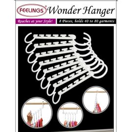 Feelings Hangers Plain 8 Pcs Beige Plastic Set of 01