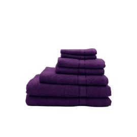 BYFT Daffodil Face Towel 30 x 30 Cm Hand Towel 40 x 60 Cm Bath Towel 70 x 140 Cm Hand Towel 60 x 110 Cm Bathrobe Adult, 6yr Kid 500 Gsm Purple Stripe Diamond Dobby Cotton Set of 10