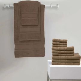 BYFT Home Castle Hand Towel 50 x 90 Cm Bath Towel 70 x 140 Cm 550 Gsm Beige 100% Cotton Set