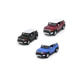 Pack of 3 Toyota FJ Cruiser 1/36 Scale Die Cast Metal Doors Openable Pull Back Action Toy Car-Assorted Colour