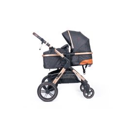 Belecoo one fold-to-half luxury pram 2 in 1 - Black