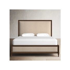 Addison Upholstered Bed 160x200cm Queen size Bed in Beige Color