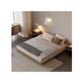 Japanese Style Premium Bed 180x200cm King size Bed in Walnut Color