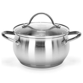 Fissman Casserole With Glass Lid Martinez Series 18/10 Stainless Steel Multi-Layered Induction Bottom
20x11cm/3.5LTR Silver