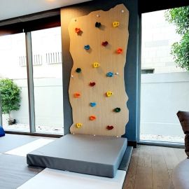  Moon Kids Rock Face Climbing Wall with Children Climbing - -Panel With Multicolor Grips-Indoor Playing Wall Space-kids-Children-Material used Laminated MDF, Foam & Vinyl Fabric