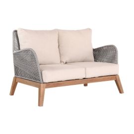 COCO TEAK SOFA SET W/ROPE GREY (2 SINGLE SOFAS + 1 LOVE SEAT + 1 THREE SEATER + 1 COFFEE TABLE)