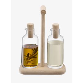 Dine Oil and Vinegar Set & Oak Stand