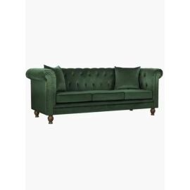 Chester Hill 3 Seater Fabric Sofa Green 220x80x80