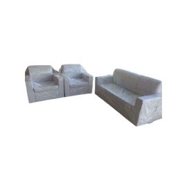 Maharat Al Bahar 5-Seater Sofa Set PVC Leather White 190x80x80cm