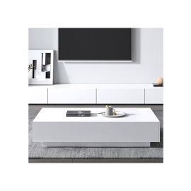 Trinity Modern Coffee Table with 2 Drawers in White Color