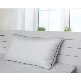 DEYARCO Princess Microfiber 1cm Stripe 85 GSM Standard Pillow with Double Piping -50x75cm, 900grms