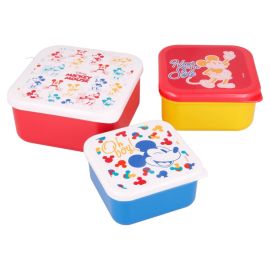 Disney 3 Pcs Nesting Snack Boxes Set Mickey Mouse True Original