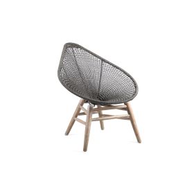 DROP TEAK PATIO CHAIR WITH ROPE