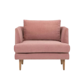 Dusty Blush ArmChair, lounge chair, elbow chair, High-density foam back and seat cushions