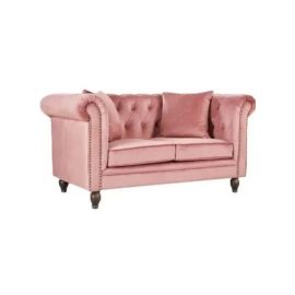 2-Seater Tufted Sofa-With Cushions-Purple 160x80x80