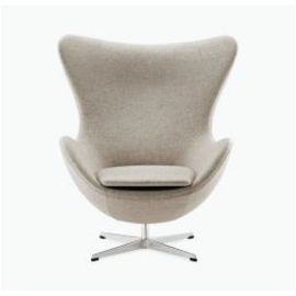  EGG: Lounge Chair, Gray, Egg Shape Swivel Chair Sofa Recliner Seat Lounge