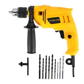 Epsilon Impact Drill- EID1035/ 500 W, Chuck Size 13 MM, Perfect for Home and Business/ No Load Speed 2200-2800 RPM, Handle for Comfortable Grip, Ergonomic Design/ Black and Yellow, 1 Year Warranty