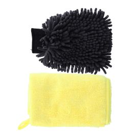 Epsilon 2-IN-1 Microfiber Cleaning Set- EPS1237| Powerful and High-Quality Microfiber Cleaning set for Easy and Efficient Cleaning| Includes a Wash Mitt and a Cleaning and Dry Cloth, Perfect for Cleaning, Washing, Drying| Yellow and black