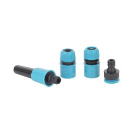 Epsilon 4 Piece Hose Nozzle Set- EPS1333|1/2" x 2, 1/2-3/4" x1 Connectors, ABS Construction| Light-Weight And Durable, Ideal to Connect To Hoses and Spray Water| Blue