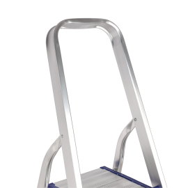 Epsilon Aluminum Ladder- EPSAL1492/ 150 kg Capacity, 5-step, Wide and Flat Platform, Anti-Slip Feet with Safety Handrail, Natural Anodized/ Easy Storage, Perfect for Home, Apartments/ Silver