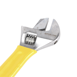 Epsilon 10" Adjustable Wrench with Pipe Wrench- EPSAW1477/ 2-in-1 Design, Flexible and Versatile/ Highly Durable, Perfect to Adjust and Tighten Nuts and Bolts, Grip and Turn Pipe for Plumbing, Repair, Maintenance, etc./ Silver and yellow