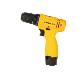 Epsilon 12V Cordless Drill- EPSCD1557/ Chuck Size 3/8*10 mm, Perfect for Home and Business, No Load Speed 0-1250 RPM, Comfortable Grip, Ergonomic Design/ with LED Work Light, Includes Accessories/ Black and Yellow