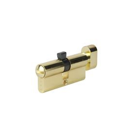 Epsilon 70 mm Cylinder Lock with Knob- EPSCL1473/ Door Locking System, Perfect for Home, Office, Kitchen, Brass Coated/ Gold