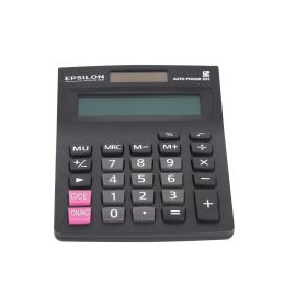 Epsilon 12 Digit Desktop Calculator- EPSCL165/ Includes Percent Function, Auto Replay, MU (Memory), etc./ Perfect for Calculating Discounts, Markups, for Professionals, Students, etc./ Black