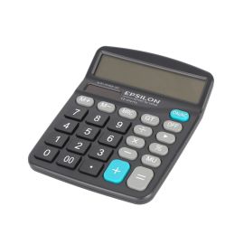 Epsilon 12 Digit Desktop Calculator- EPSCL166/ Includes Percent Function, Auto Replay, Independent Memory, etc./ Perfect for Calculating Discounts, Markups, for Professionals, Students, etc./ Black