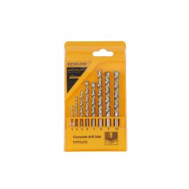 Epsilon Concrete Drill Bits- EPSDB1415/ Pack of 8 Bit, Includes 3, 4, 5, 6, 7, 8, 9, 10, Versatile and Highly Durable/ Perfect for a Wide Range of Applications, Drilling into Concretes, Masonry/ Silver