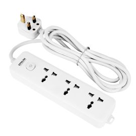 Epsilon 3 way Extension Socket- EPSES1392/ Equipped with 750-Degree Fire Proof Temperature and Child Safety Shutter/ 3 m Cord, Ideal for Home, Office, Kitchen, Living Room, etc. to Connect Chargers, Laptops, Lamp and Other Electrical Devices and Appliance