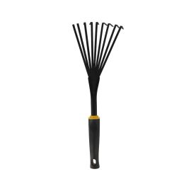 Epsilon Garden Hand Rake- EPSGT1359/ with PP and TPR Handle for Quick Clean Up of Lawn and Yard, Garden, Leaf, Debris, Turf/ Less Bending, and Bigger Efficient Head, Ideal for Gardening and other Outdoor Uses/ Black