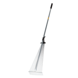 Epsilon Extendable Rake- EPSGT1403/ for Quick Clean Up of Lawn and Yard, Garden, Leaf, Debris/ Less Bending, and Bigger Efficient Head, Ideal for Gardening and other Outdoor Uses/ Silver